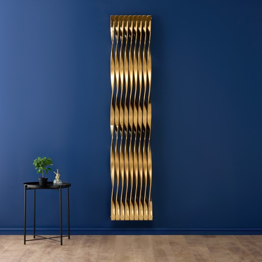 AEON Twister TWIST2007-z360-GP radiator in Alternating Gold Brushed Matt and Polished PVD finish